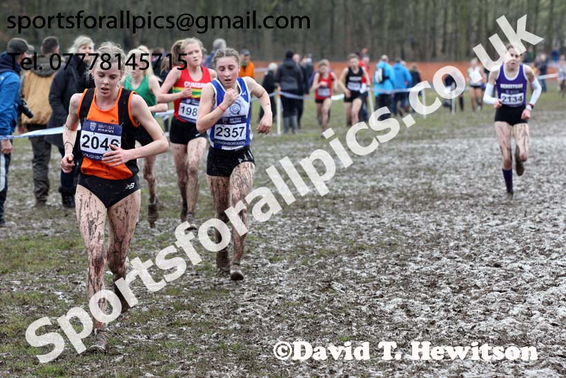 Womens under-17s 2018 British Inter Counties Cross Country Champs., Prestwold Hall, Loughborough. Photo: David T. Hewitson/Sports for All Pics